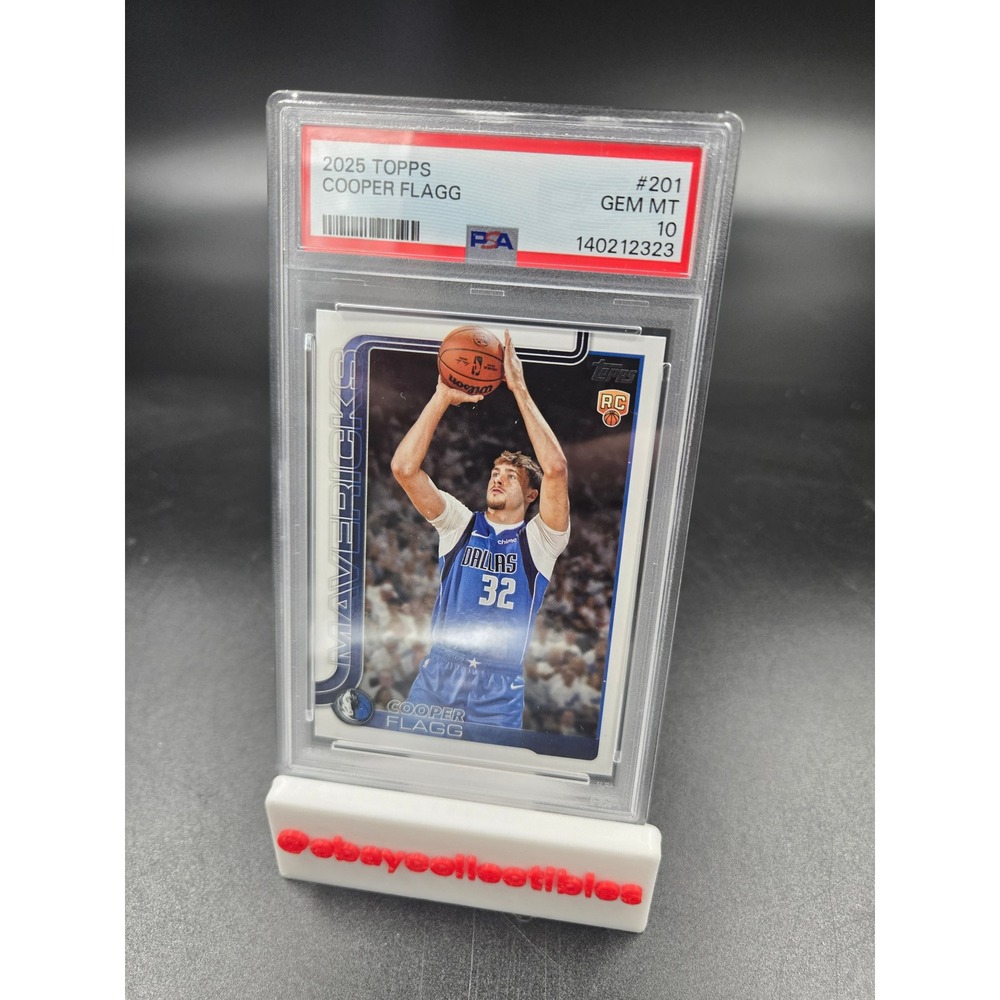 2025 Topps Cooper Flagg Rookie Card #201 Dallas Mavericks PSA 10 Gem Mint RC